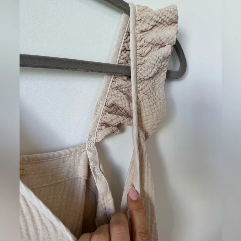 Magaschoni Organic Gauze Midi Dress in Sand Color - Size L - Picture 7 of 9